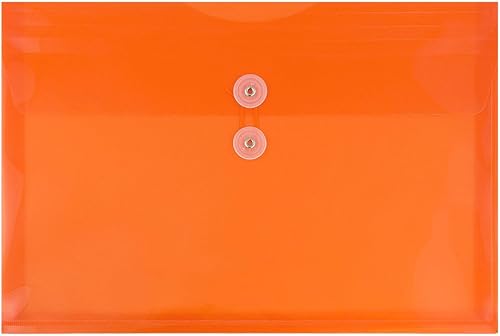 Vista 280 de Sobres de plástico con botón y cuerda, Variados Paquete de 6 colores surtidos