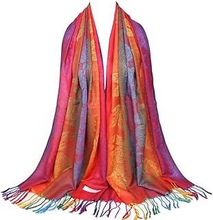 Fashion Colorful flowers Jacquard cotton pashmina Women Wrap Shawl tassels Scarves 75