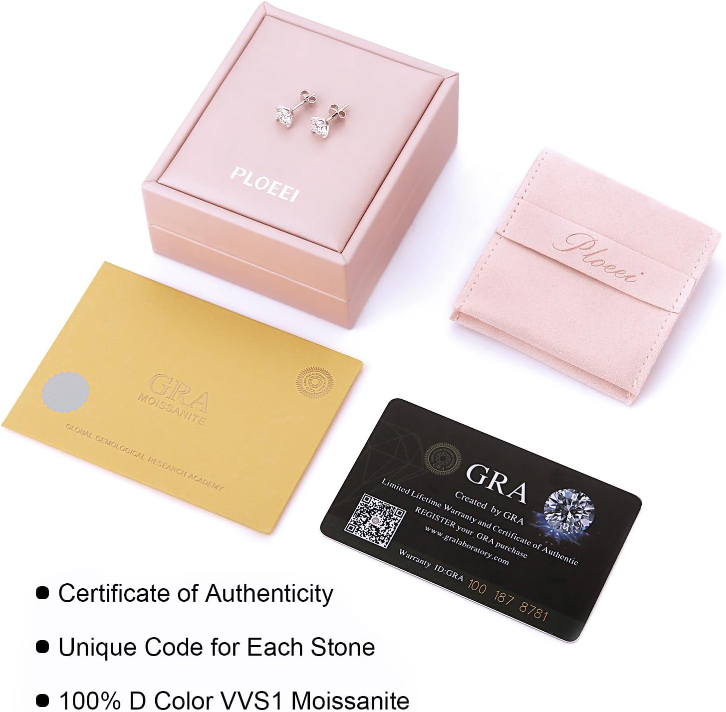 Moissanite Stud Earrings for Women, 0.5-2ct Lab Created Diamond Stud Earring,18K Gold/White Gold Plated S925 Sterling Silver Earrings, D Color VVS1 Round Brilliant Earrings Jewelry Gift - Image 6