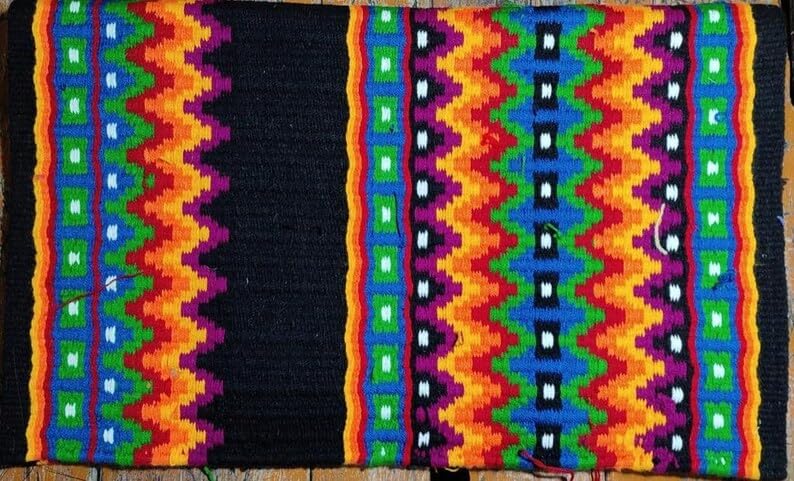HUMAYL Saddlery Saddle Pad/Blanket for Horses Western Show Horse Saddle Blanket New Zealand Design Handmade Wool Saddle Blanket Top Wool Saddle Pad Regular Size : 34" L x 36" W x 1" inches PAD0222