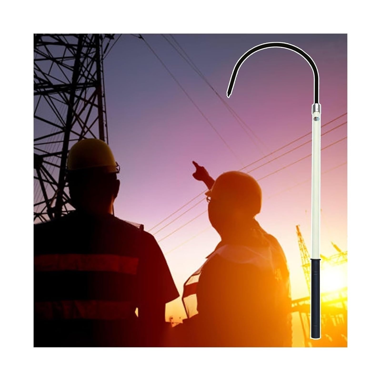 High-Voltage Rescue Pole, Rescue Hook, Insulated Electrical Rescue Hook For Commercial Use With Fiberglass Handle For Electricians/Overhead Line Workers, Load Capacity 22,White-1M/39.4IN/3.3FT