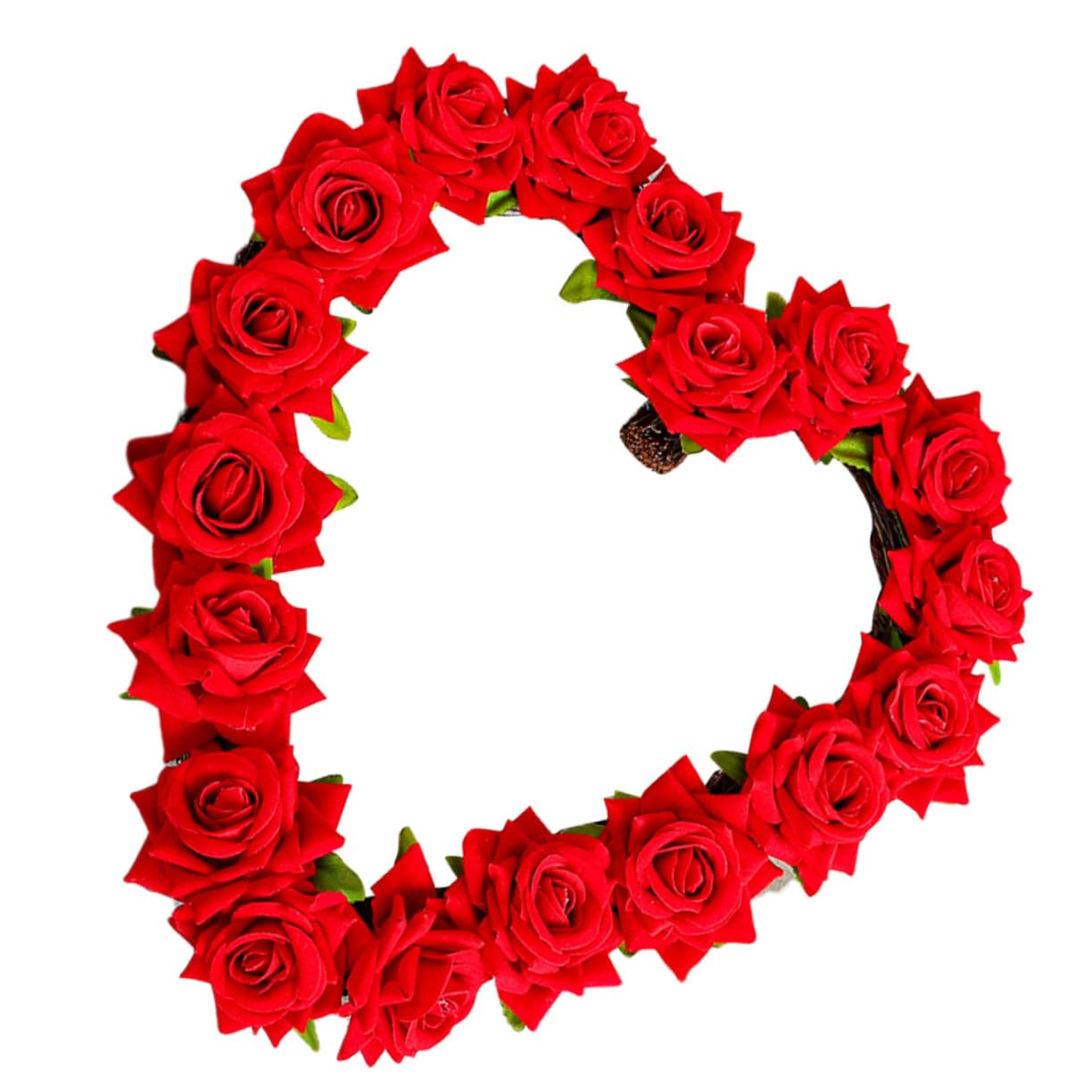 STOBAZA Guirnalda de Rosas Rojas Forma de Corazón para San Valentín para Puerta Principal Decoración Floral Romántica para Bodas y Fiestas de Parejas