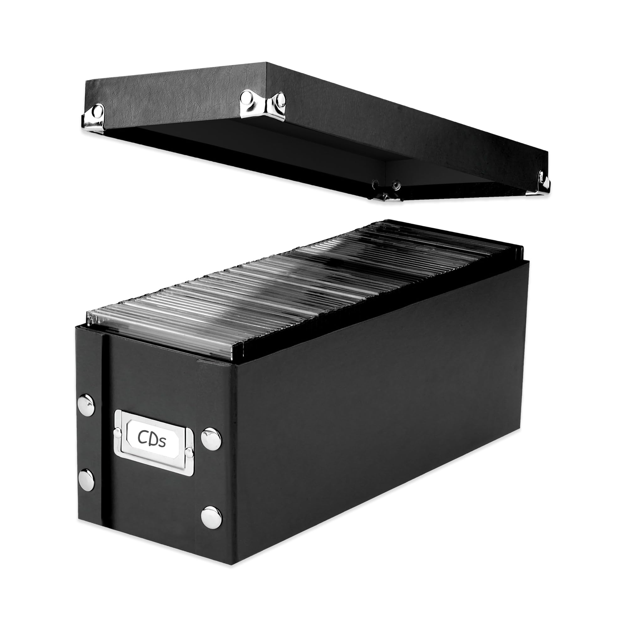 Snap-N-Store CD Storage Box, 1-Pack, Holds 165 Sleeved CDs per Box, Black