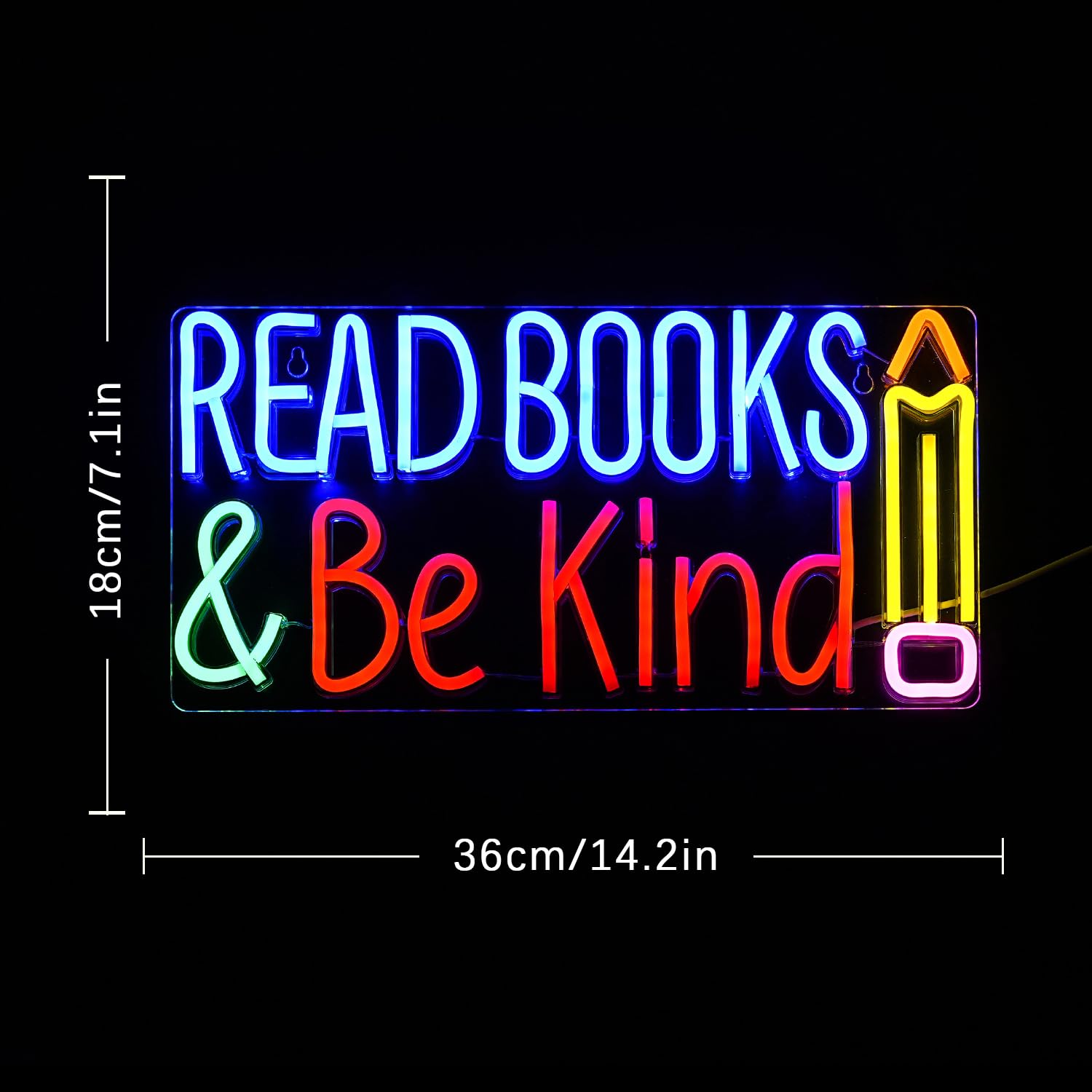 LULANMP Read Books And Be Kind Neon Sign Pencil Neon Light Student