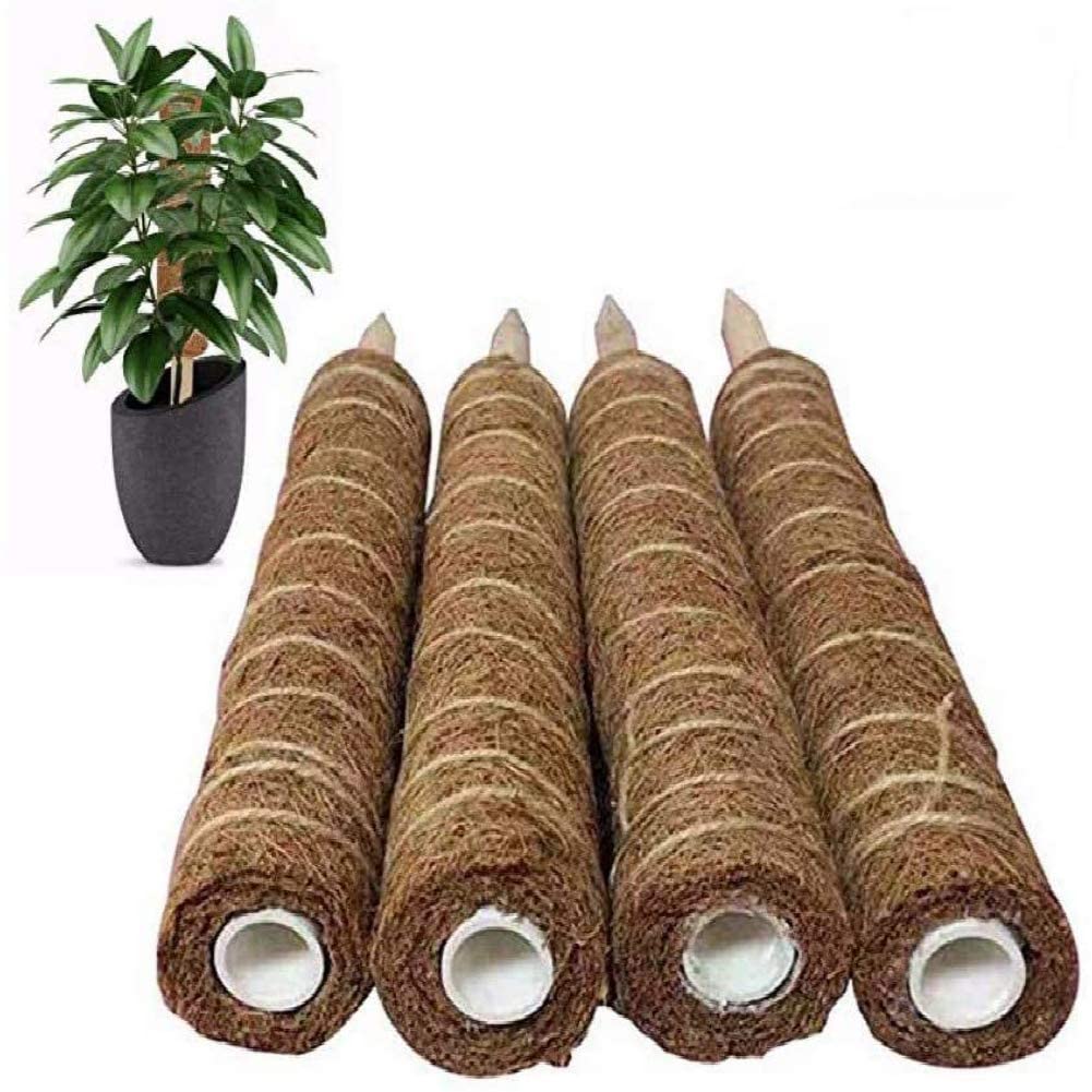 4 PCS Coir Moss Totem Pole 45cm Extendable Coco Coir Fibre Stick Plant Supports Poles,Plant Cages,Moss Poles for Plants Climbing,For Climbing Indoor Plants Support Creepers,18 Inch