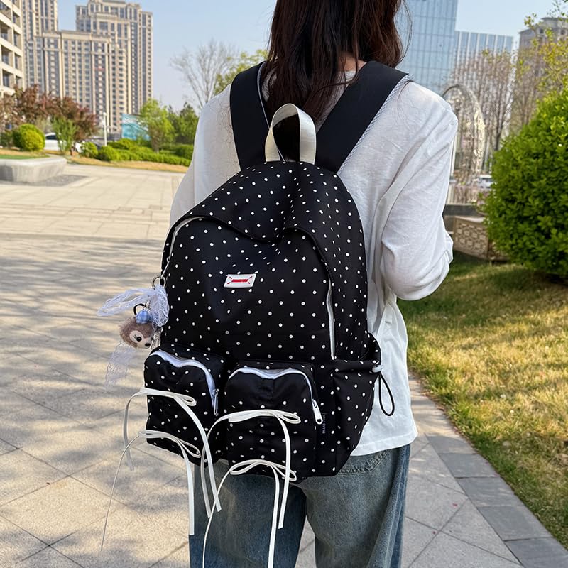 Women Laptop Backpack Large Capacity Oxford Cloth Travel Trip Bag (Black)4