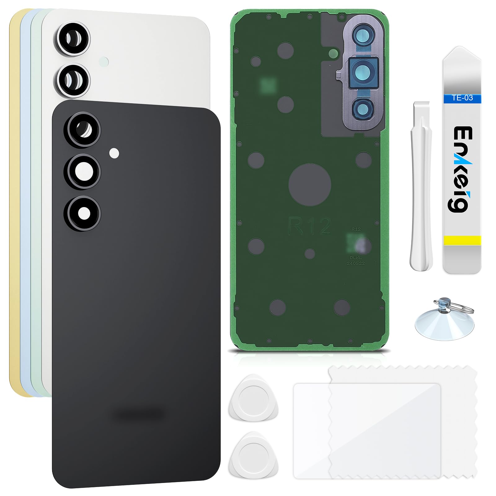Backcover Glas für Samsung Galaxy S24 FE S721, Schwarz