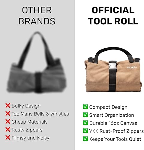 Miniatura 4 de Bolsa enrollable para herramientas oficial Legacy  Bolsa de herramientas enrollable de 5 bolsillos fácil de transportar  Lona duradera, cremalleras