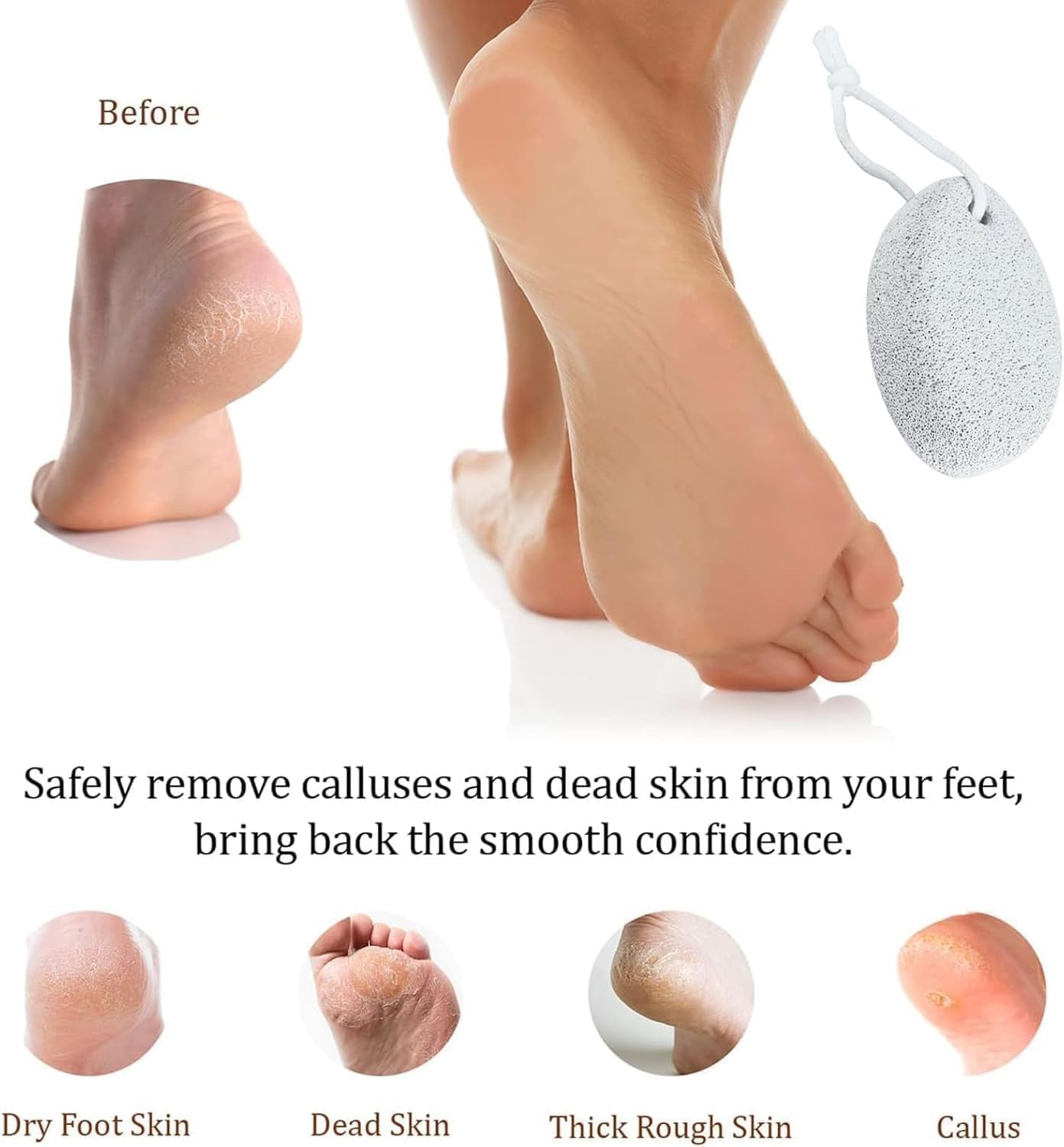 Keli Natural Lava Pumice Stone for Feet and Hands Exfoliation, Body Callus Remover, Foot Scrubber for dead skin dirt remover, Daily Pedicure Routine for both Men and Women (Pack of 1) 3