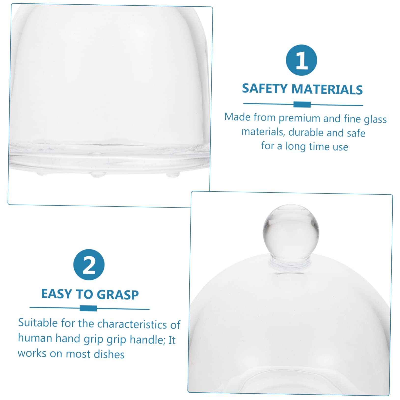 Yardwe Coupole de Verre De Gâteau Gâteau Gâteau Stand avec Couvercle Clair Rond Cloche Dôme Gâteau Affichage Couverture Gâteau Moule À Gâteau en Verre Couverture Plat De Nourriture pour