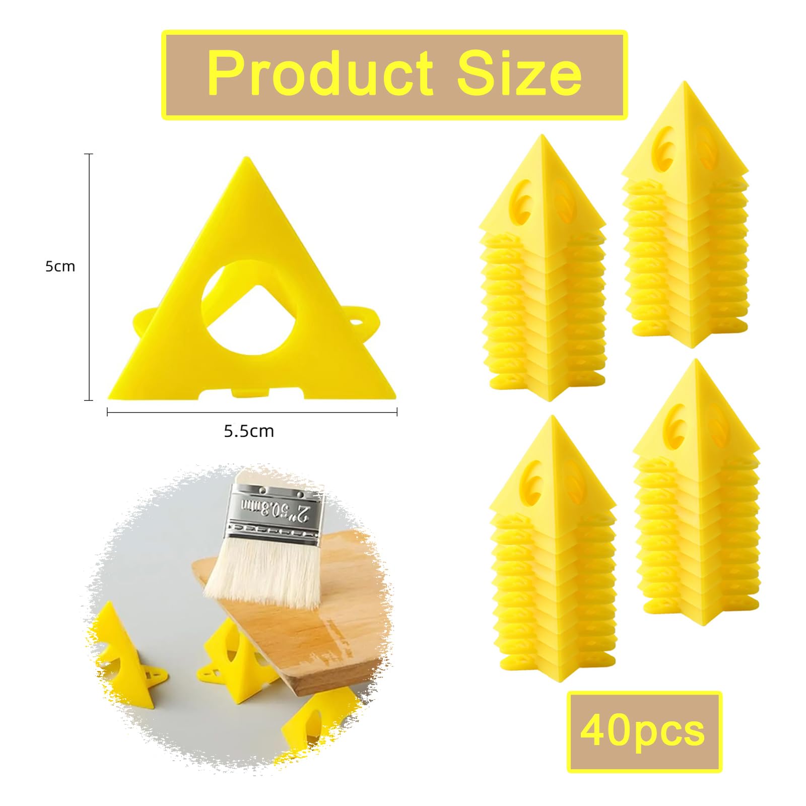 GNAUMORE Supporto a piramide, per pittori, piramidi da pittore, supporto conico giallo, piramide in plastica, supporto per porte dell'armadio, artigianato