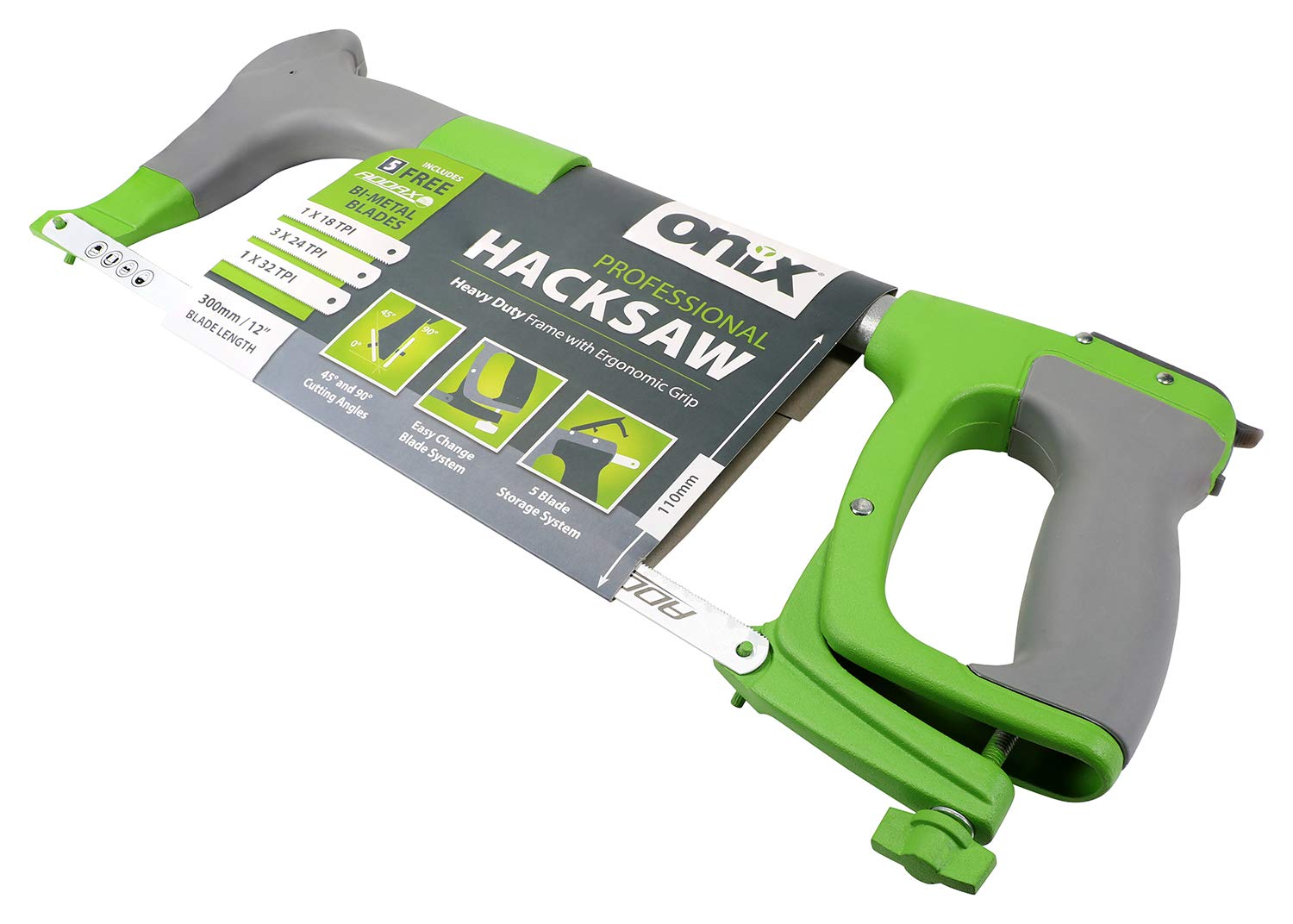 Onix HD12HSF Scie à métaux professionnelle Vert 30,5 cm