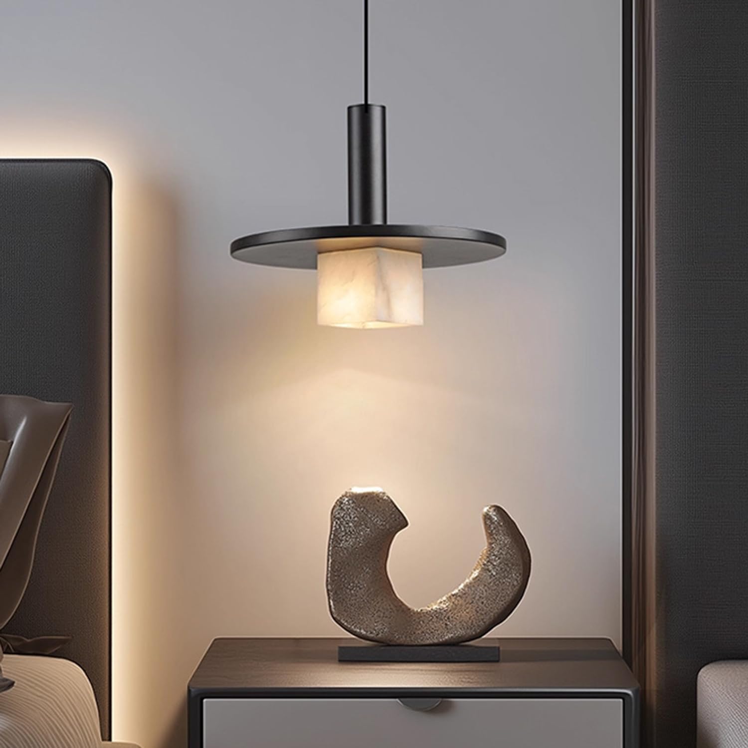 Lampada a sospensione moderna e minimalista in marmo
