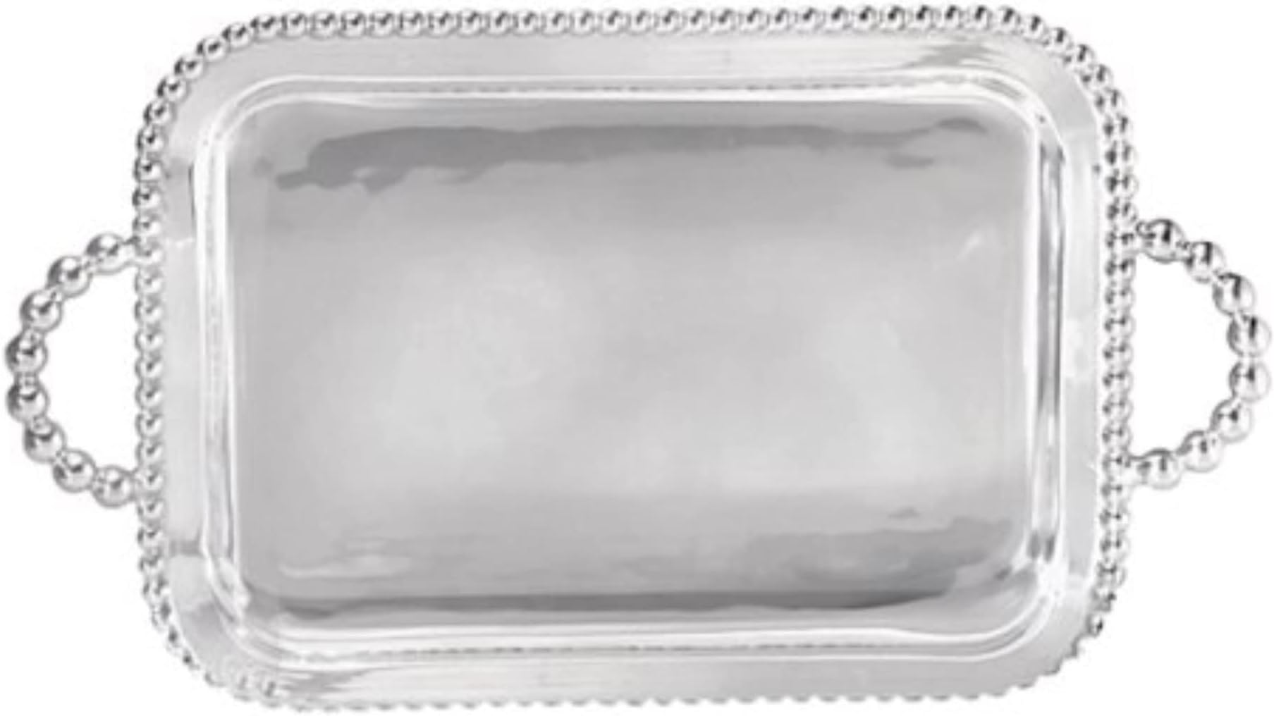 Pearled Service Tray | Silver | Brillante | Tableware | Trays | Recycled SANDCAST Aluminum | Handmade in Mexico