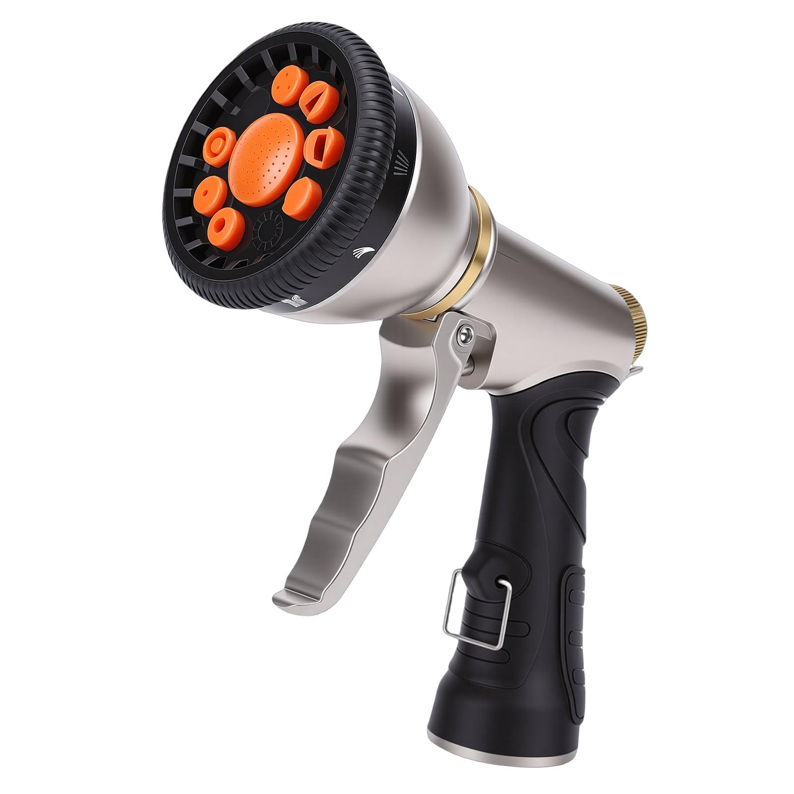 Jelquix Garden Hose Nozzle Adjustable 9 Modes High Pressure Sprayer for Lawn Care Zinc Alloy 17.43oz
