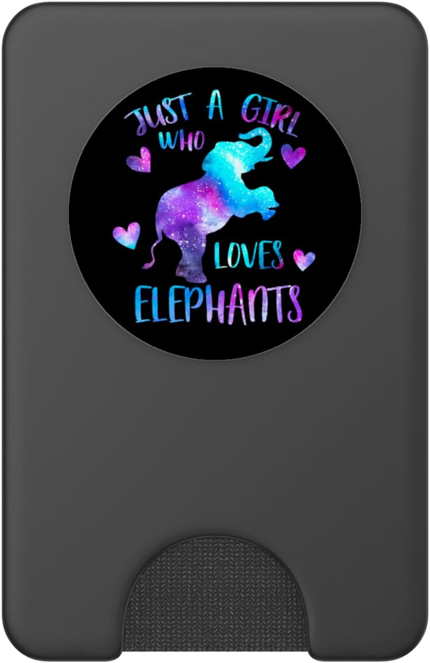 Just a Girl Who Loves Elephants Space Galaxy Elephant PopSockets PopWallet for MagSafe