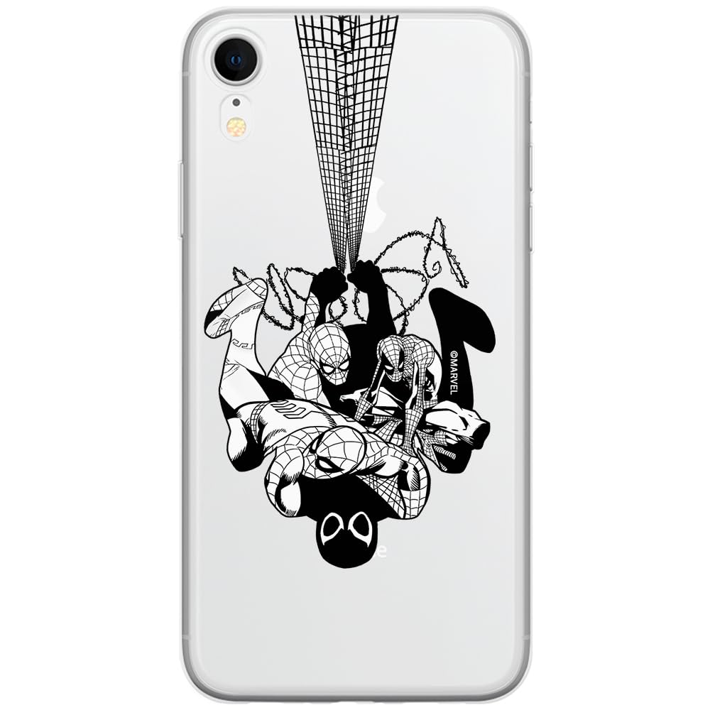 ERT GROUP mobile phone case for Iphone XR original and officially Licensed Marvel pattern Spider Man 043 optimally adapted to the shape of the mobile phone, partially transparent