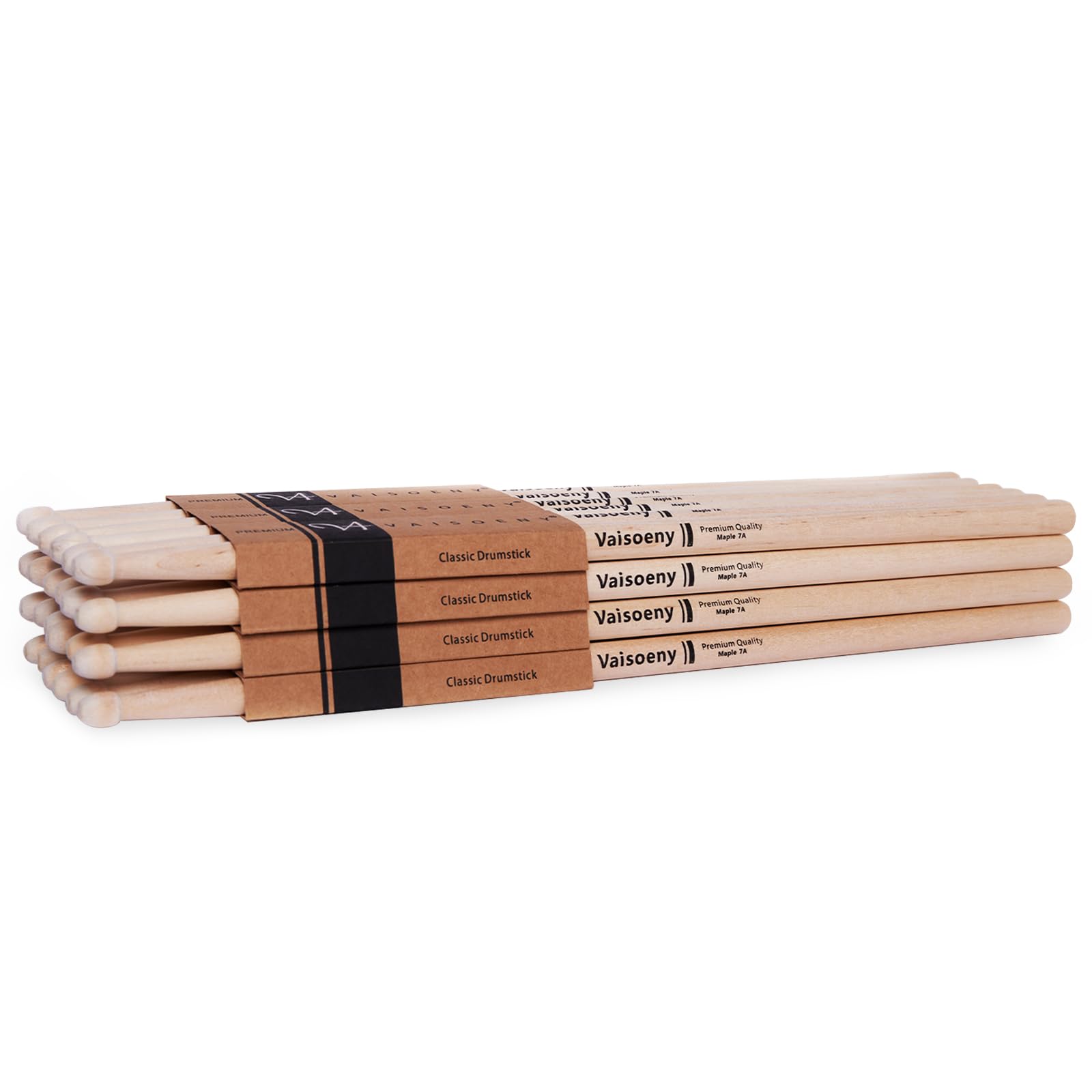 Vaisoeny Drum Sticks,5A Drumsticks for Adults,12 works Classic Maple Wood Drumsticks for Kids Professional Musical Instrument Percussion Accessories