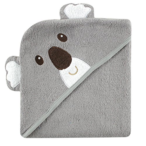 Image of Luvable Friends Unisex Baby Cotton Animal Face Hooded Towel, Koala, One Size