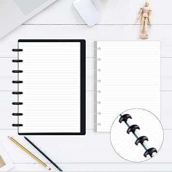 Getvow (3 Pack) A5 TUL Discbound Lined Refill Paper, Junior Size 8 Disc Disbound Notebooks, 300Sheets/600Pages, 100gsm White Paper, 5.8'' x 8.2''