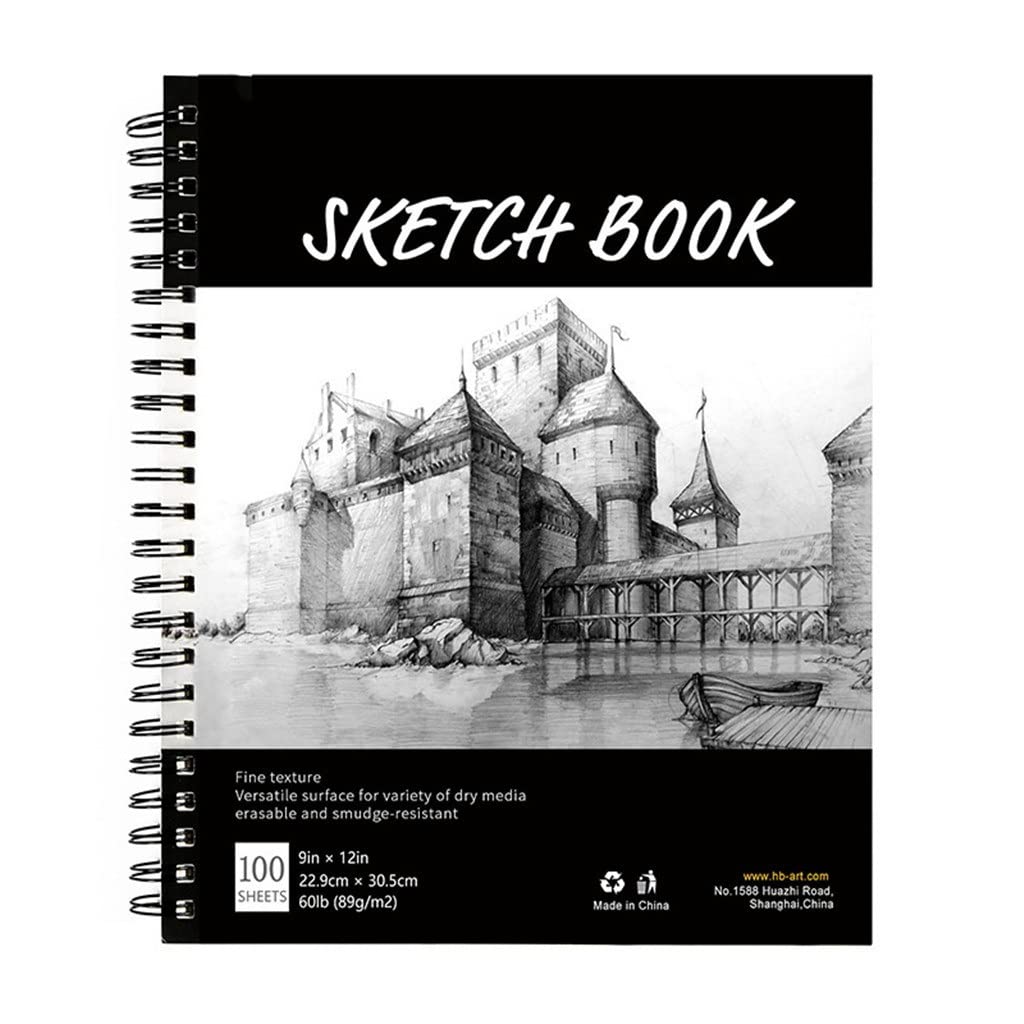 22,9 x 30,5 cm 100 arkuszy dla początkujących szkic malowanie cewka spiralna oprawa profesjonalna sztuka pusty szkicownik