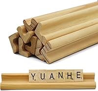 Vista 8 de Yuanhe Scrabble - Juego de 4 bandejas de madera para azulejos de cartas, para manualidades y soportes de juego