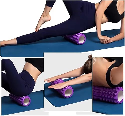 Miniatura 6 de Rodillo de espuma de alta densidad para masaje muscular, alivio del dolor para espalda, piernas y brazos (rosa)