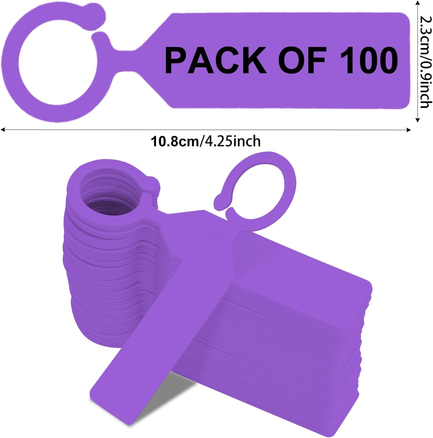 Plant Labels Yuanling 100Pcs Plastic Waterproof Plant Tree Tags Nursery Garden Markers for Indoor Outdoor Gardening Plants Vegetables Flowers Potted (Purple Color with 1 Marker Pen) - Image 3