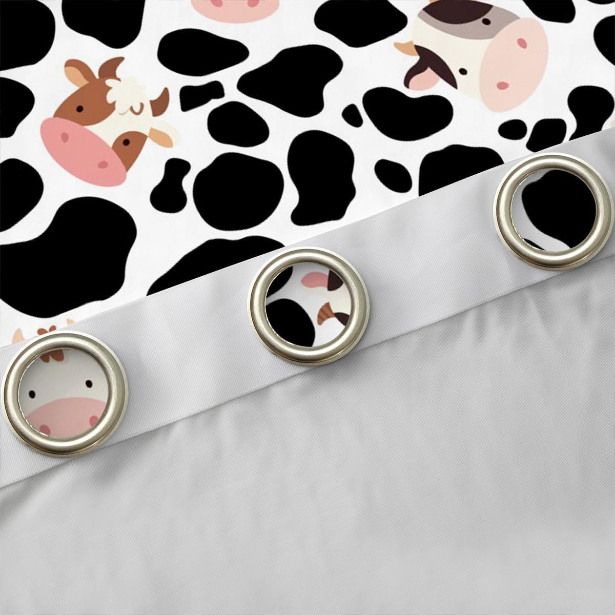 Castle Fairy Milk Cow Window Drapes for Girls Boys Black White Spotted Cows Blackout Curtains Farmhouse Animals Window Curtains Living Room Bedroom Decor Cute Cartoon Cattle 2 Panel Sets,38Wx54L inch