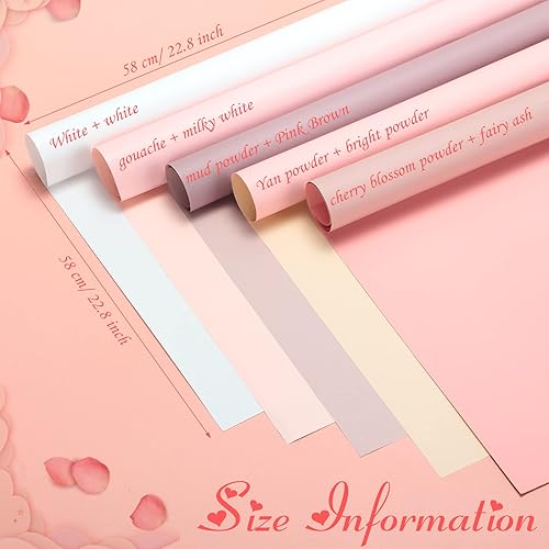 Miniatura 2 de Fainne Papel de regalo de flores, papel de envoltura de ramo floral, suministros de floristería, papel de embalaje de color de doble cara