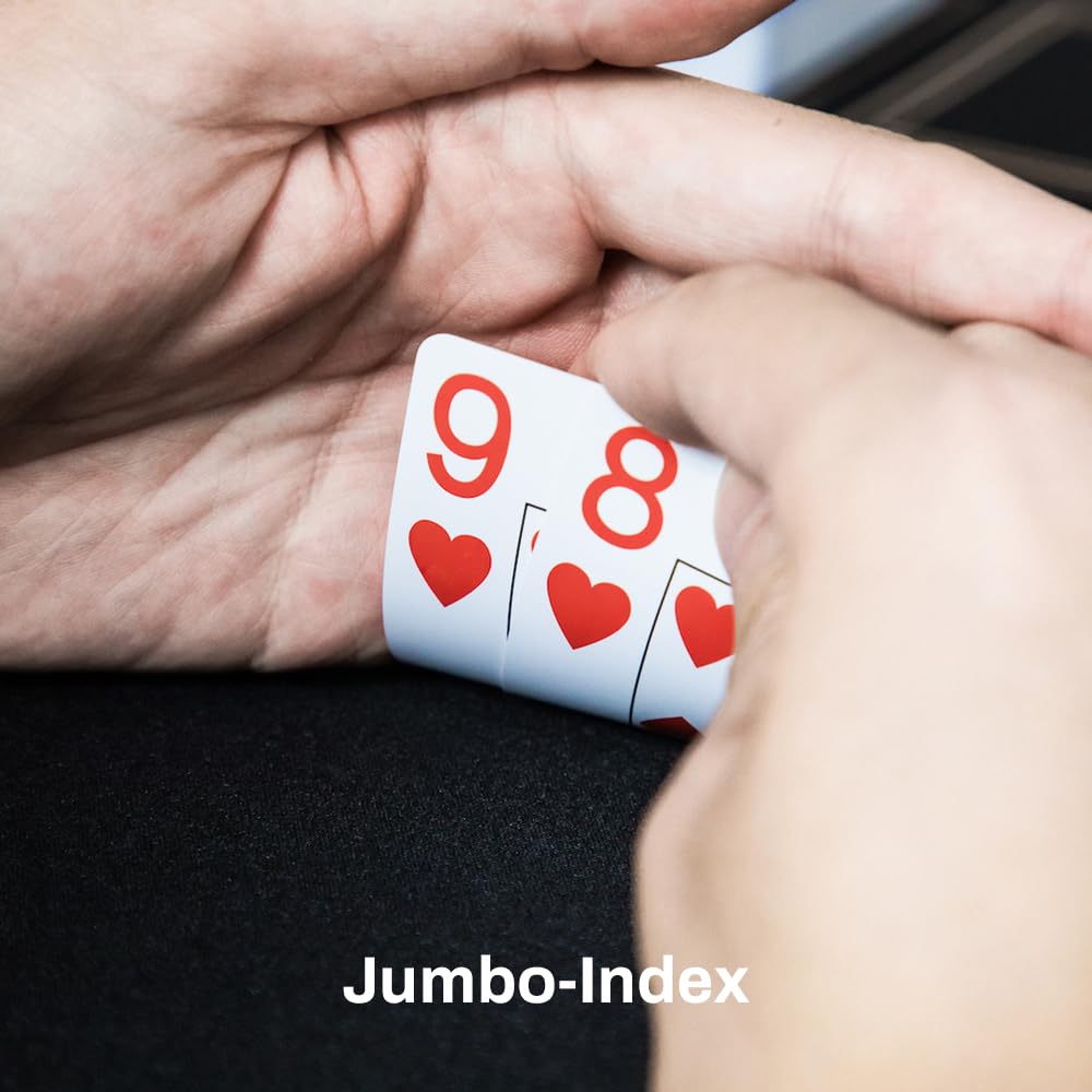 Gem Poker 100% Kunststoff-Spielkarten – 2-Deck Set, Pokergröße, Wasserdicht, Waschbar, Jumbo Index