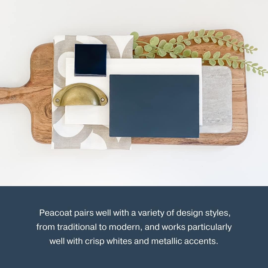 Country Chic All-in-One Chalk Paint for Furniture, Cabinets, Home Decor, Eco-Friendly, Matte Finish, Built-In Primer & Top Coat for Wood, Metal - Peacoat (Navy Blue) - Quart 32 oz (950 ml)