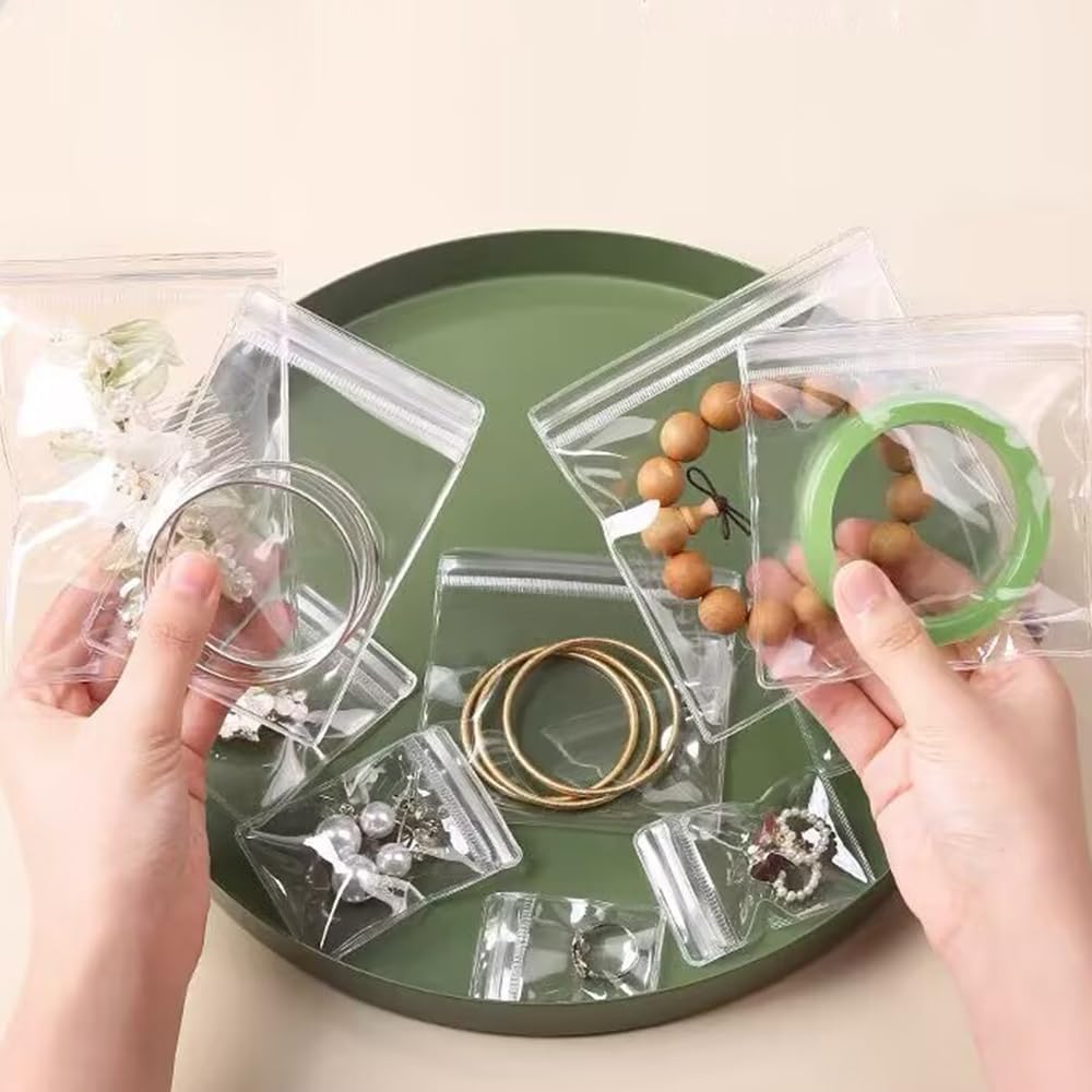 Small plastic bag, suitable for sealing pills and jewelry collection at home, transparent PVC bag (size 3.5x5.1'' inches/100 pieces)