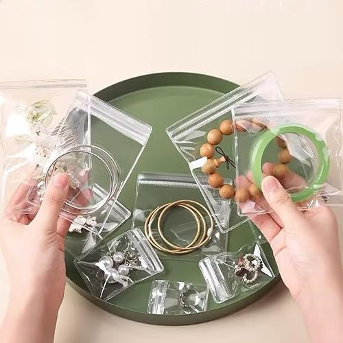 Miniatura 4 de Bolsas de plástico pequeñas, 100 mini bolsas, bolsas de plástico transparente con cremallera para joyas, bolsas gruesas autosellantes de OPP, bolsas