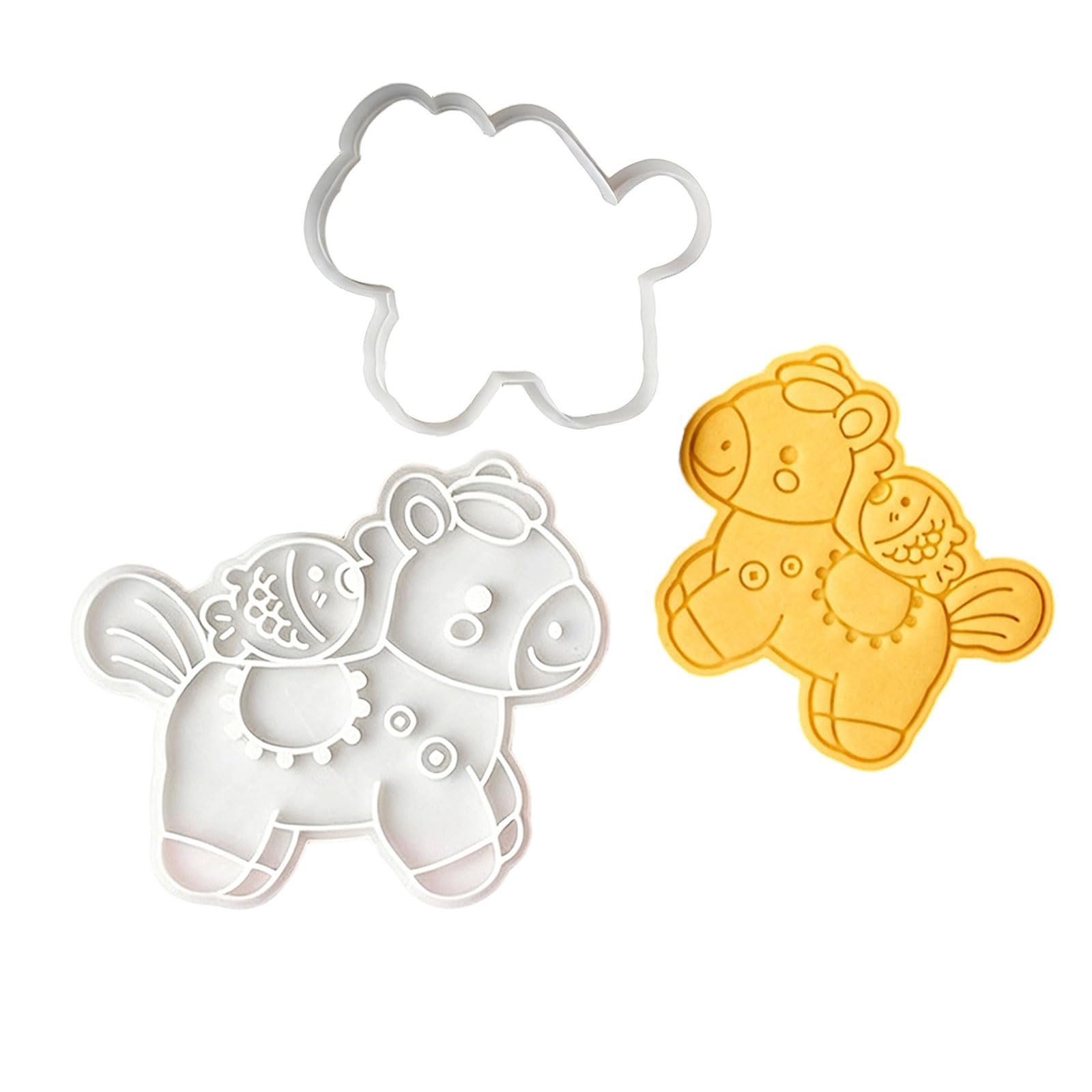 Tsophreniq Artistic Horse Shape Dough Press for Confectionery Projects and Ergonomic Designs Celebratory Cookie Press