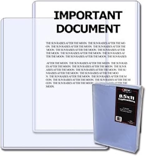 BCW 8 12" x 11" - Cargadores superiores rígidos transparentes (cantidad  1 paquete de 25)