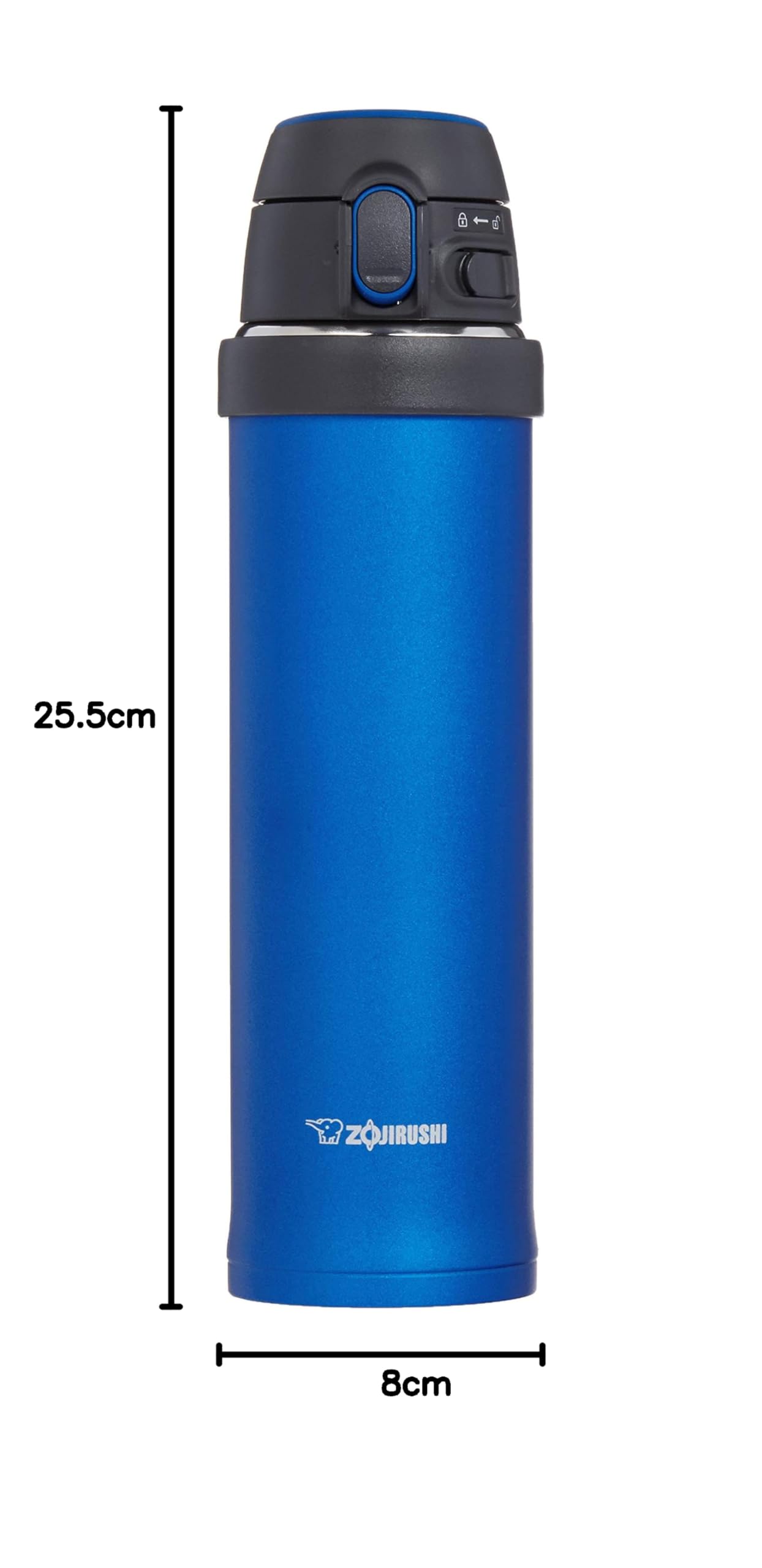 Zojirushi SM-QHE60AK, Flip-and-Go Tasse en acier inoxydable, 591 ml, bleu cobalt