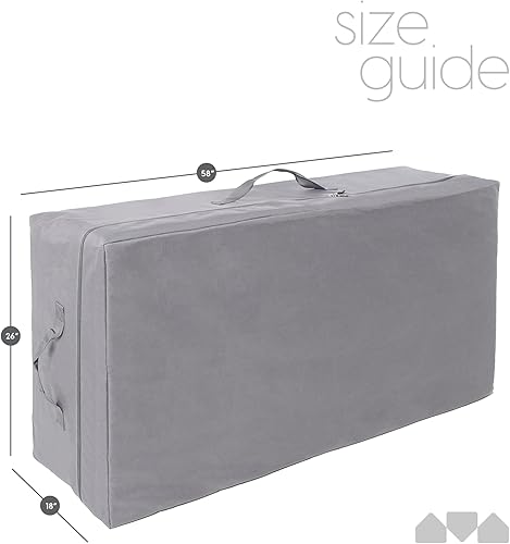 Miniatura 42 de Milliard Funda de transporte para el colchón de espuma viscoelástica plegable de 6 pulgadas, tamaño de cuna (75 x 31 x 6 pulgadas) (colchón no