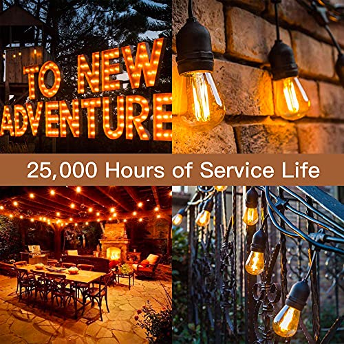 6 stuks S14 E27 LED warm wit vintage lamp 1W Edison gloeilamp vervangt 10 watt gloeilampen, getinte glazen coating retro… - Afbeelding 7