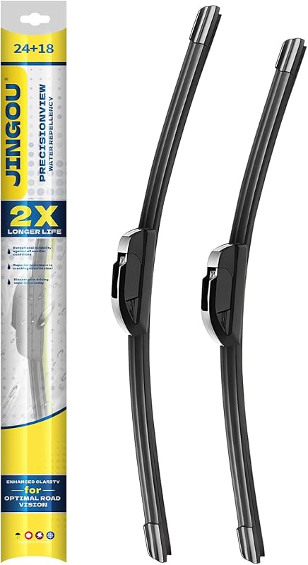 Palhetas do limpador de para-brisa dianteiro JINGOU 24" + 18" para Toyota Corolla e Sienna – Par