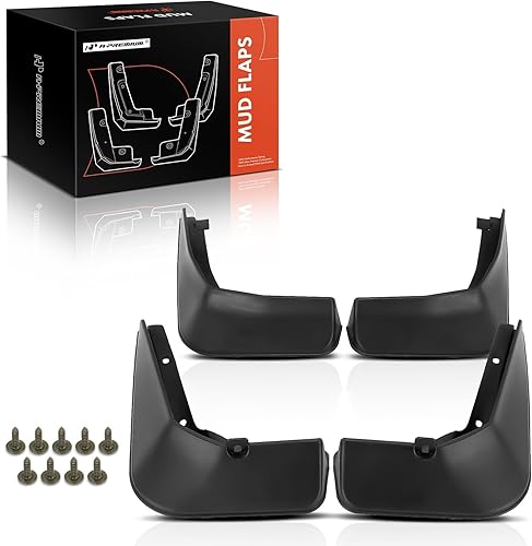A-Premium Juego de 4 unidades de guardabarros con accesorios compatibles con Ford Taurus 2015-2019, solo sedán, negro, delantero y trasero (lado del