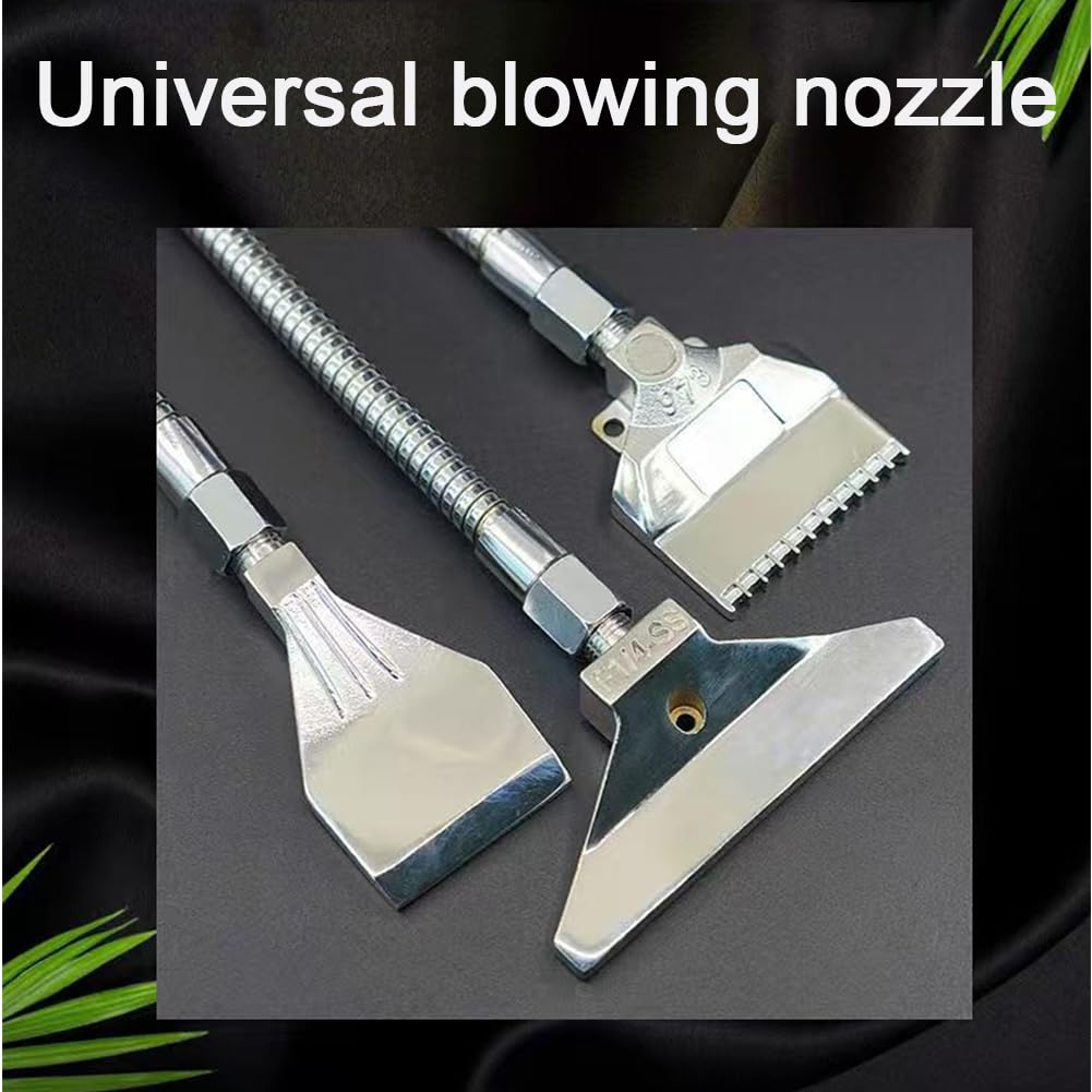 Ugello piatto in acciaio inossidabile Linea maschile da 1/4 "ugello di aria BSPT, coltello d'aria, ugello di soffiatura della polvere da 8-16 fori, soffiatore, argento aria compresso
