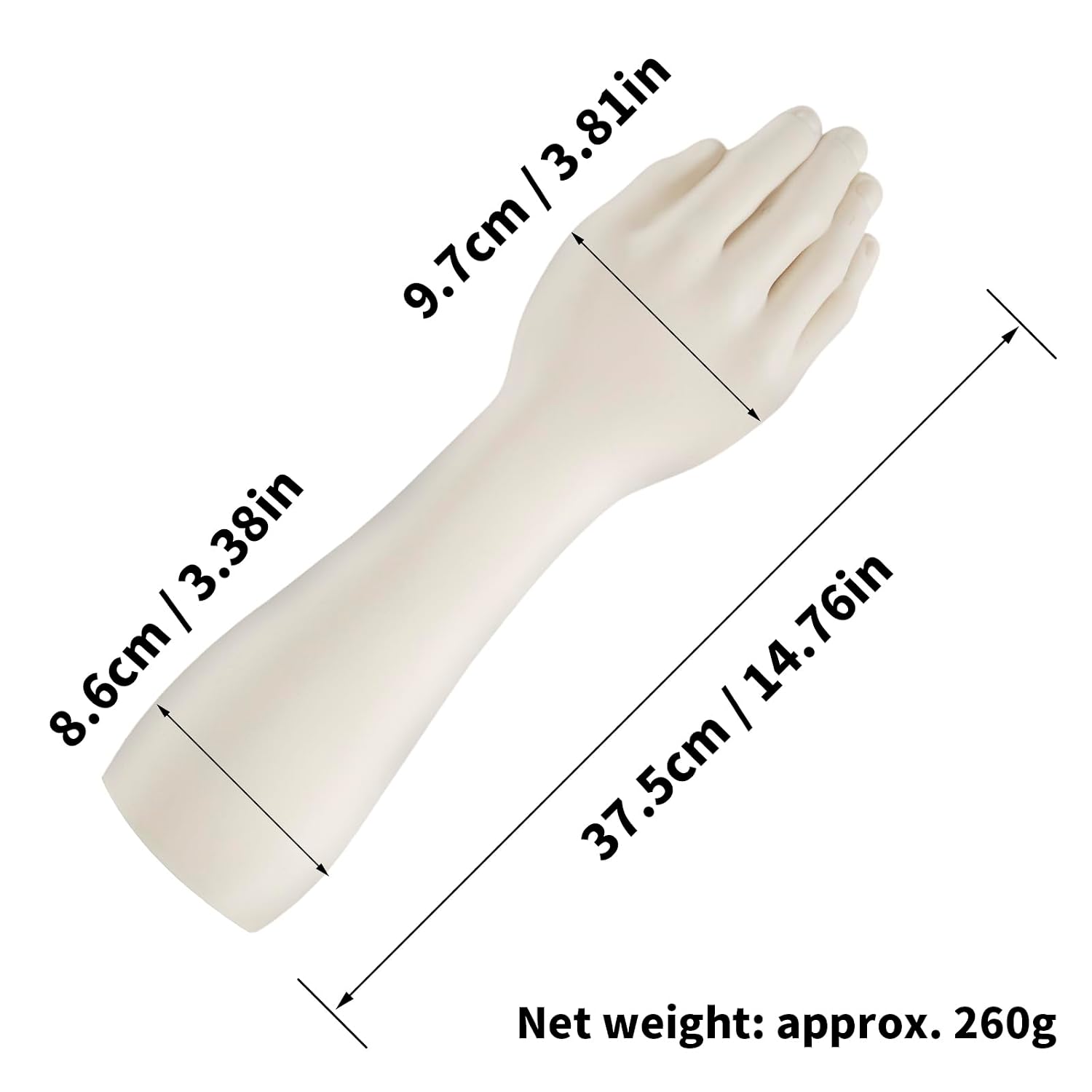 2026 New TAIDU Tattoo Soft Silicone Practice Arm, High-Fidelity Tattoo Practice Skin for Tattoo Art Display, Half Arm, White