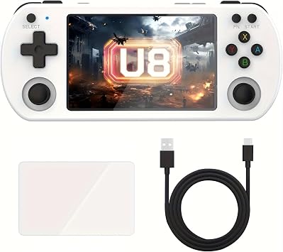 Retro Handheld Game Console, 4.0 Inch IPS Screen, 20,000+ Games, Multi-System Support White