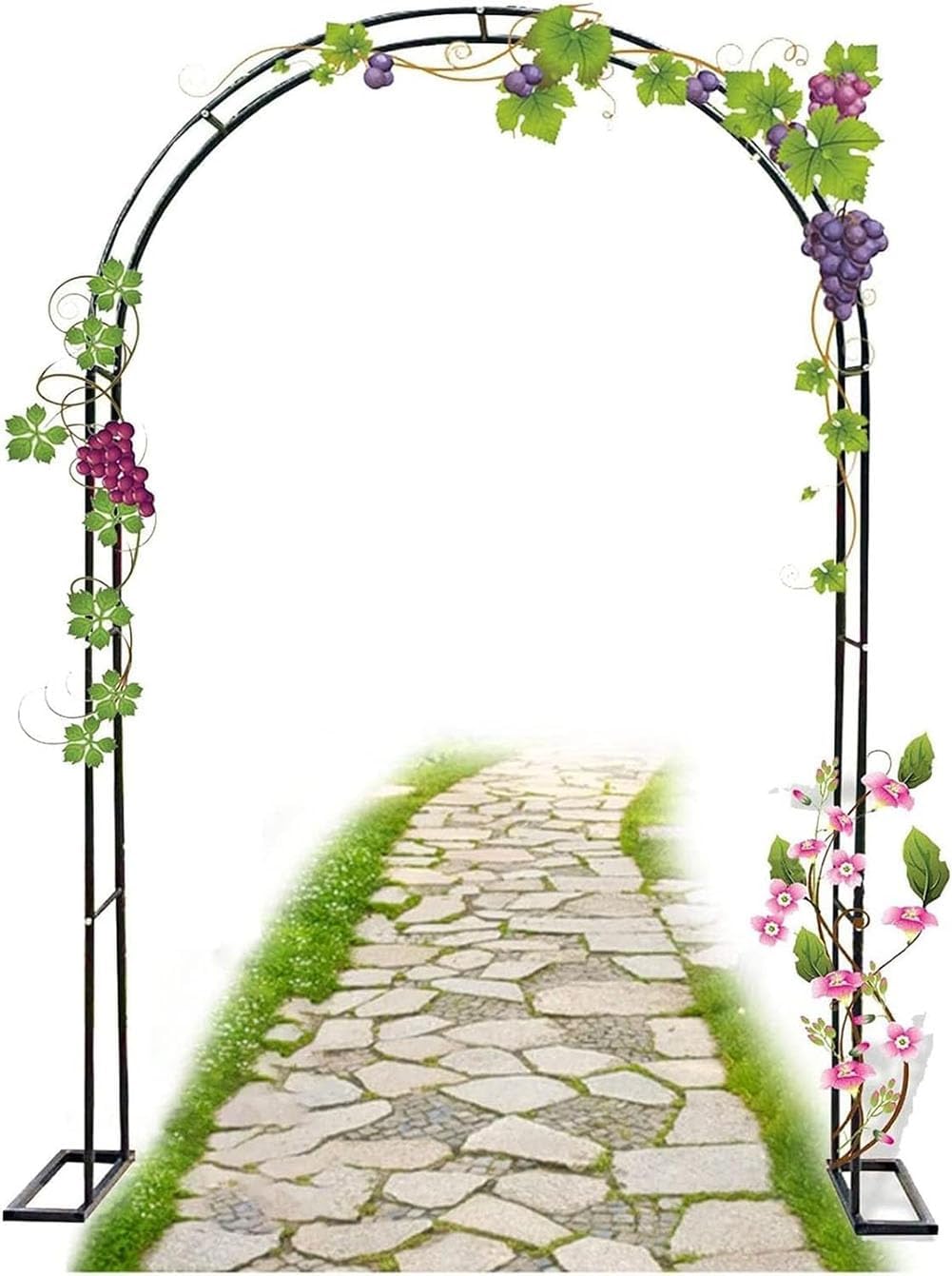 Metal Garden Arch Heavy Duty Rose Arbor Climbing Plants Support Archway Large Wedding Arches 140Cm 180Cm 240Cm 120Cm Wide,Green,W1.8M*H2.2M