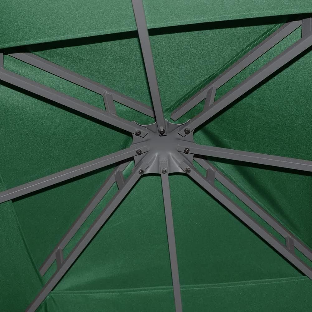 10' X 10' Replacement Gazebo Canopy Top - Gazebo Cover UV30 Waterproof 200g Canvas for Outdoor Garden Patio Pavilion Sun Shade (Color : Green, Size : 2-Tier)