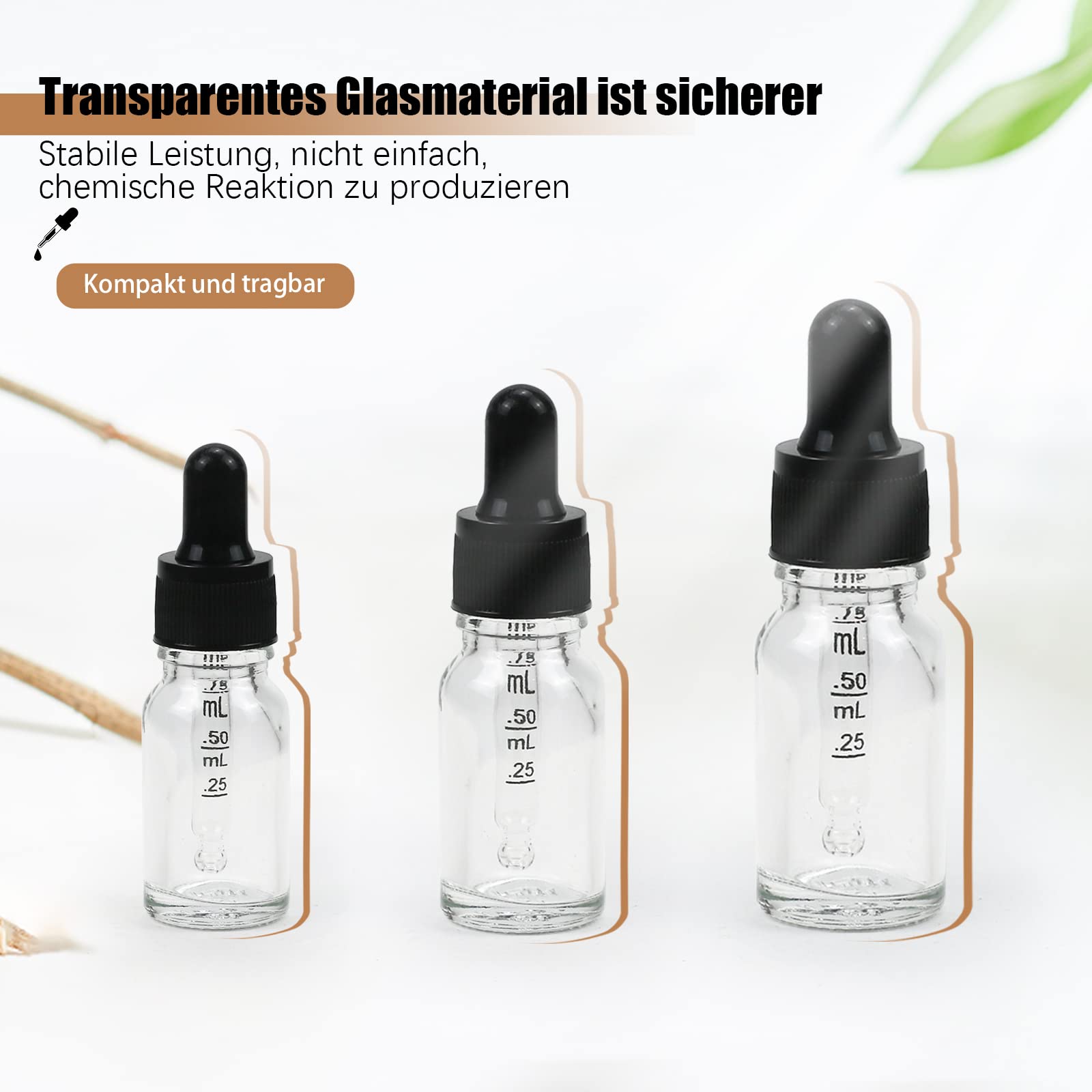 Set 6 Flaconi Contagocce In Vetro Da 100ml - Con Accessori Per Oli E Profumi - Foto 4