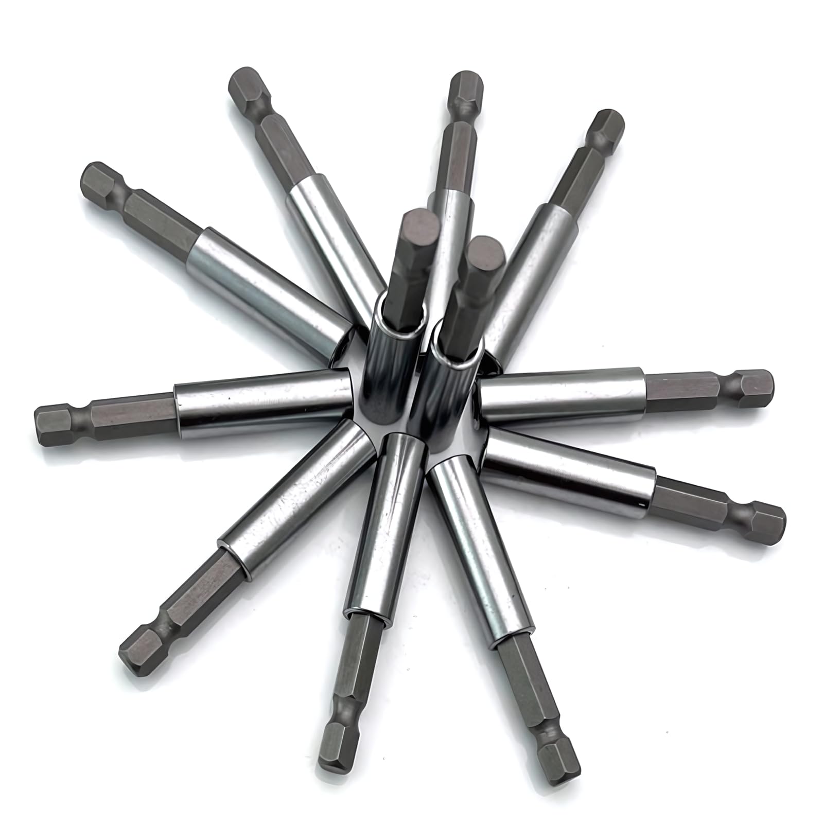 5 Pezzi Supporti Magnetici per Punte, Punta Professionale da 1/4 Pollice, Supporto per Punte in Acciaio Inossidabile da 60 mm, Compatibile con Chiavi a Percussione