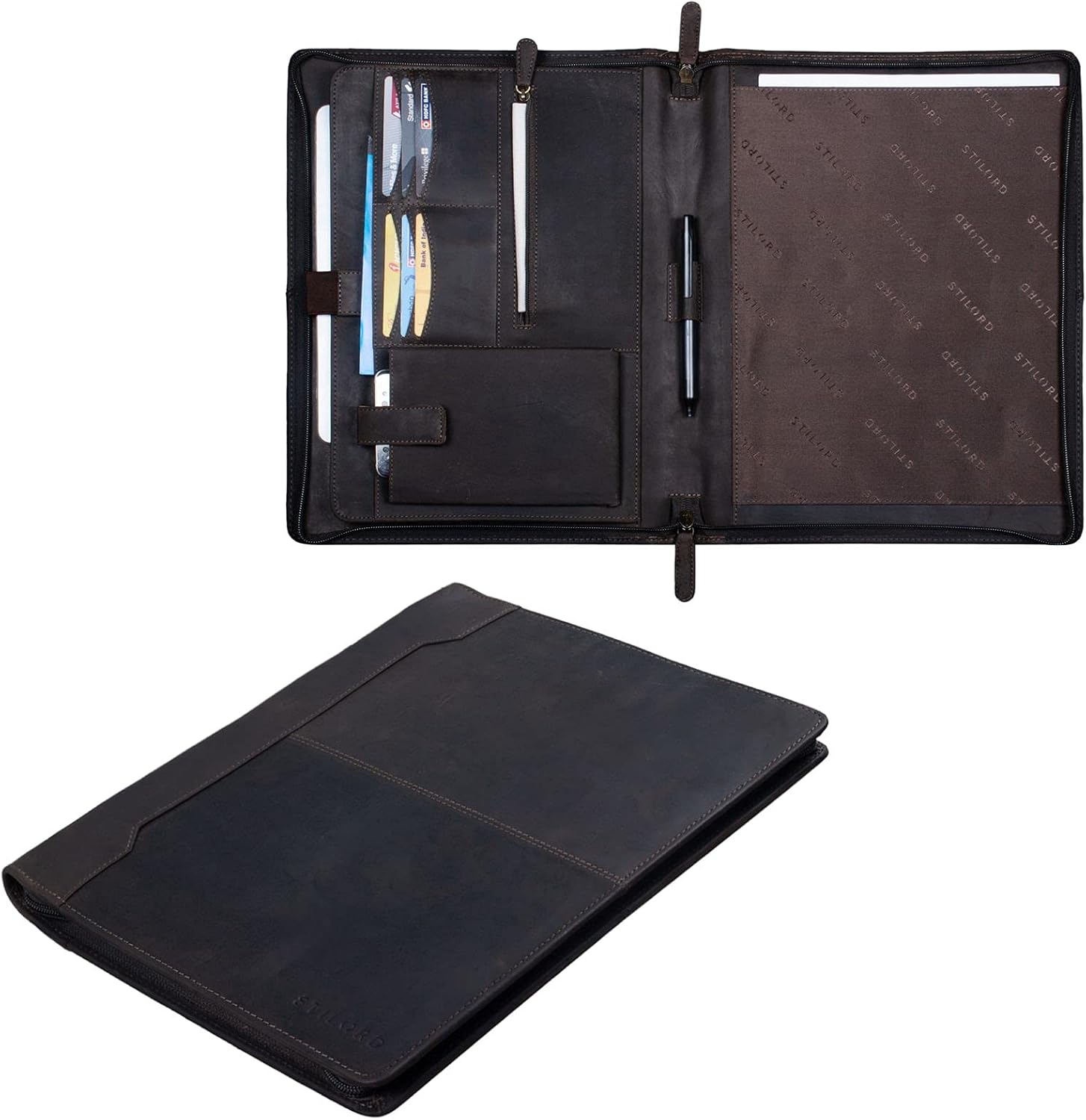 STILORD 'Harrison' Leather Conference Map for 12' Tablets iPads Folder Business Portfolio Document Folder Genuine Leather - Image 4