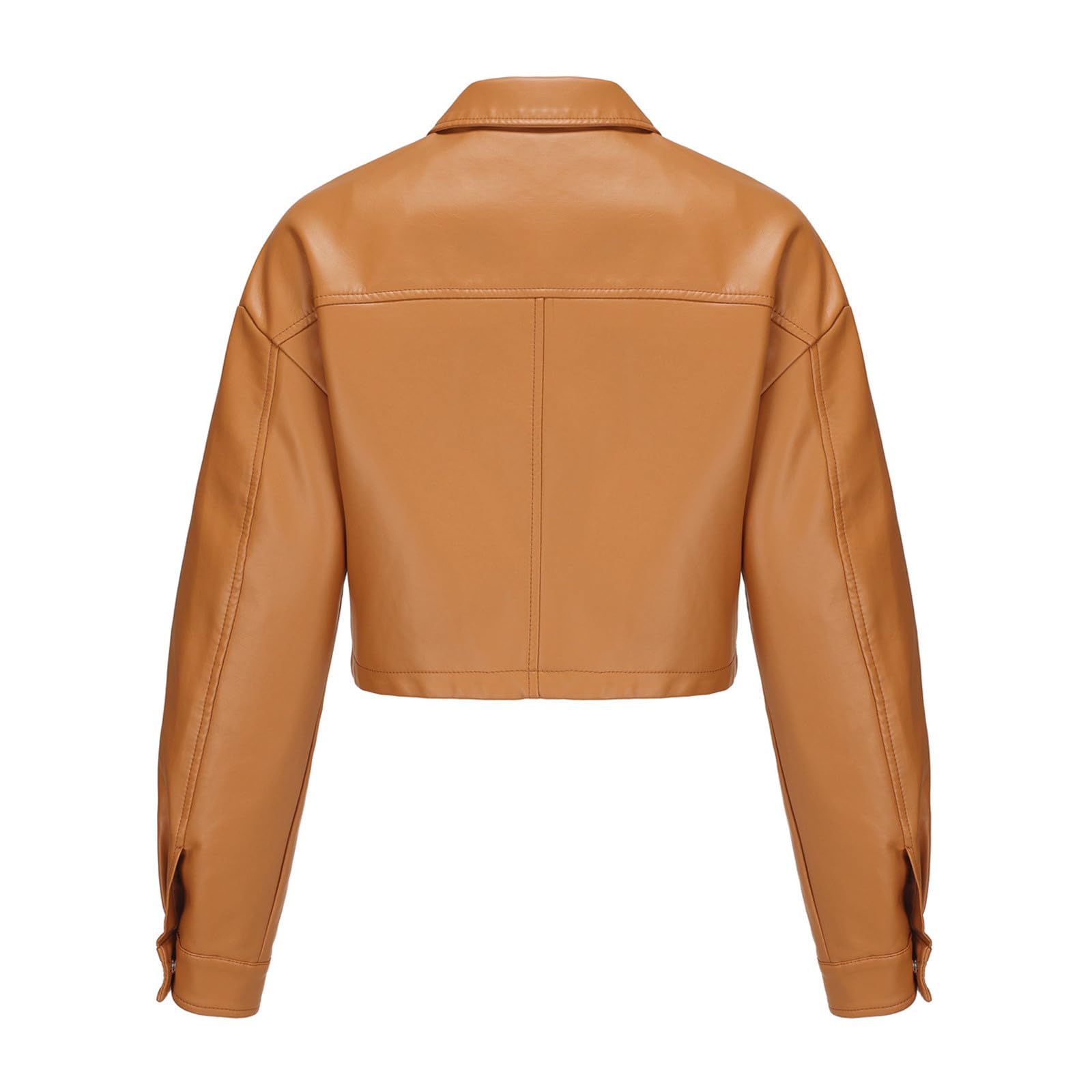 Giacca Ecopelle Donna in Pelle Giubbino Primavera Bomber Corta Curvy Giacchino Leggero Jacket Elegante Leggera Giubbotto Giacchetto Biker Finta Primaverile